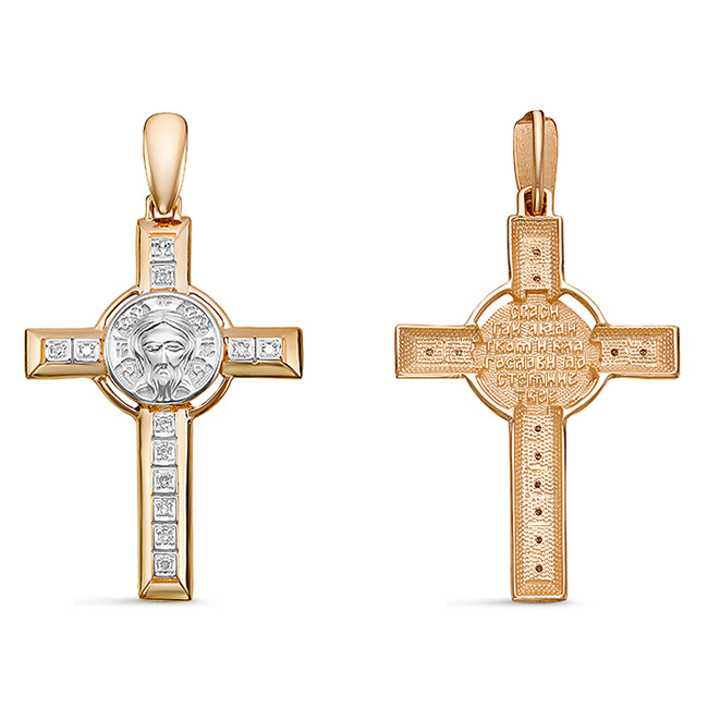Крест, золото, бриллиант, БР080620